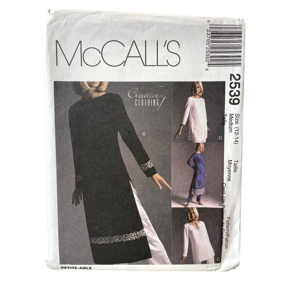 McCalls 2539 Sewing Pattern Misses Tunics Pants Medium Petite-Able 12-14 - Picture 1 of 2